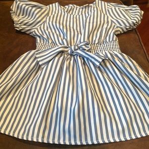 Habitual girls dress blue/white striped elastic waist size 3T